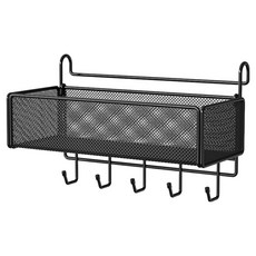 오템 걸이형 침대 수납 바구니, 블랙, 1개