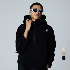 SPYDER 女用寬鬆抓絨半拉鍊連帽衫