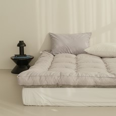 Homesliving 四季雙面用絎縫薄床墊, 冰灰色