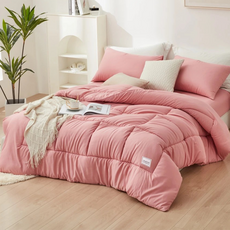 Aaron艾倫生活家 韓系純色石墨烯水洗被/冬被/棉被 單/雙人可用 2kg, 珊瑚粉