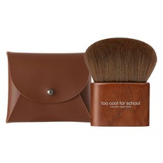 투쿨포스쿨 아티스트 비건 포켓 파우더 브러쉬 + 파우치 세트, 1개, 혼합색상