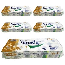 blondy 雙層捲筒衛生紙 70m, 10捲, 5袋