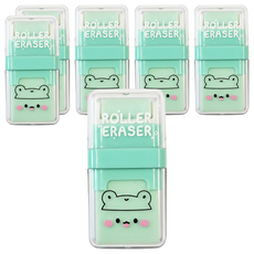 danbinain 清潔滾輪橡皮擦 6個, 顏色隨機, 1組