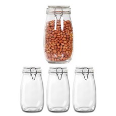 헬로키친 다용도 밀폐 유리병, 1.5L, 4개