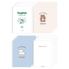 morning glory 1200 國高中活頁英文筆記本4件組, 4套, 綠色 + 棕色 + 藍色 + 白色