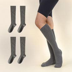 골드만싹스 여성용 스포츠 베이직 라인 코튼 무지 니삭스 4켤레, 차콜