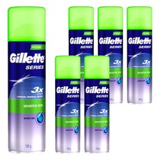질레트 정품 시리즈젤 센서티브 스킨 쉐이빙 젤, 195g, 6개