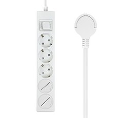 원스탑 제로갭 과부하차단 16A 통합 절전스위치 납작멀티탭 5구 안전커버 2p, 1개, 화이트, 5m