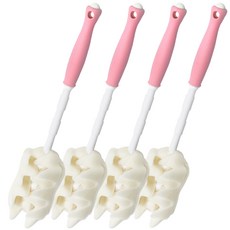 hibee 頂級奶瓶清潔刷 直式, 粉紅色, 4個