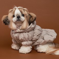 DOG-i 狗狗百褶鋪棉外套, 象牙白, 1個