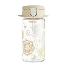 Richell 利其爾 AQ Mug系列 吸管水杯, 米色, 240ml, 1個