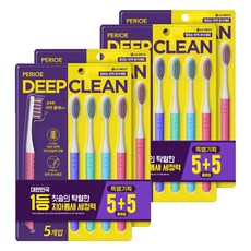 페리오 딥클린 치아사이까지 강력세정 초극세모 칫솔, 5개입, 4개