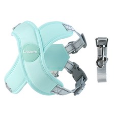 쿠펫츠 강아지 x형 5초 하네스 + 리드줄 세트, 민트, 1세트