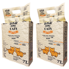 DORO CAT 豆乳貓 添加益生菌與小蘇打顆粒豆腐貓砂 1.5mm極細顆粒 雙效除臭, 7L, 2包, 原味
