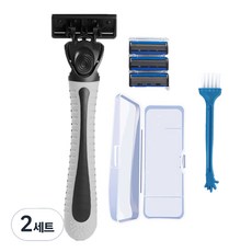 페이스바디 일회용 6중날 면도기 세트 케이스+면도기+6중날 4입 화이트 블랙, 2세트