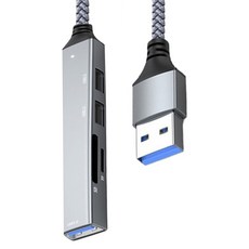 i-gota 愛購它 5in1 極速擴展埠 USB 3.1 Gen1 SD/TF讀卡 USB 2.0*2 GHB-005, 銀色, 1個