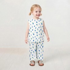 밀크마일 아동용 냠냠블루베리 블러링 아쿠아 시원주름 상하복 세트