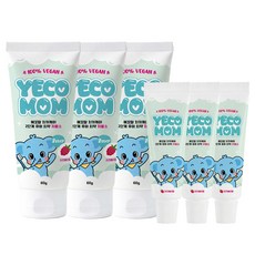 예꼬맘 치카케어 2단계 60g + 소형치약 15g 라즈베리향, 3세트