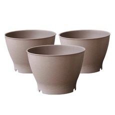 아이리스 패턴 플라스틱 원형 화분, 핑크브라운, 3개