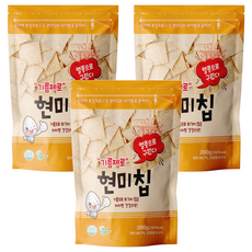 기름제로현미칩 과자, 200g, 3개