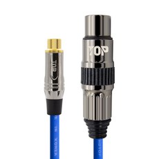 HDtop 韓國製 RCA 母 TO XLR 母 連接線 2m, 金屬藍, 1個, HT-TP4059