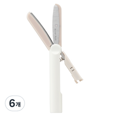 PLUS 普樂士 Twiggy 無蓋筆型剪刀 SC-110P, 象牙白, 6個