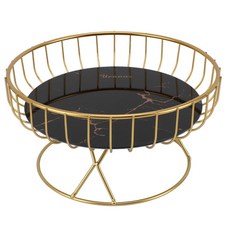 efactory Judy N 室內裝飾鐵製托盤零食籃, 黑色, 1個