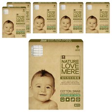 NATURE LOVE MERE 嬰幼兒衛生棉花棒 圓筒型, 6個, 80個裝