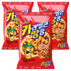 크라운 카라멜콘과땅콩 과자, 72g, 3개