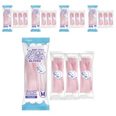 rubberlab 乾爽橡膠手套 3入, 中(M), 粉彩粉紅色, 5套