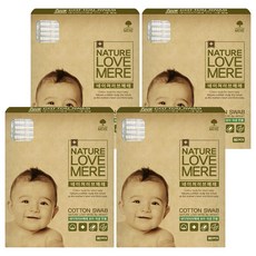 NATURE LOVE MERE 嬰幼兒衛生棉花棒 圓筒型, 4個, 80個裝