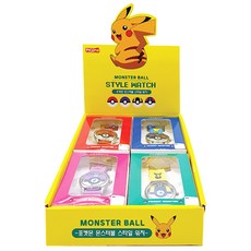 PoKeMoN 寶可夢 神奇寶貝球圖案錶面手錶 4入+收納箱, 混合顏色