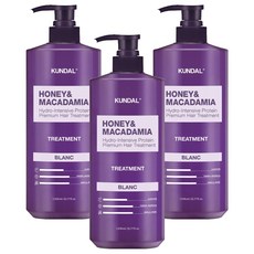 KUNDAL 昆黛爾 蜂蜜澳洲堅果保濕護髮乳 Blanc香, 1.058L, 3瓶