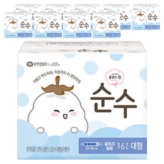 좋은느낌 순수 울트라 슬림 생리대 날개형, 대형, 16개입, 10개