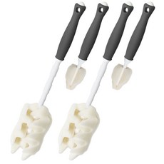 Hi-B 優質直型嬰兒奶瓶刷套裝, 2組, 灰色