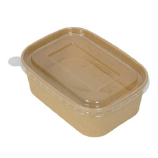 URBANFLAIR 牛皮紙方形便當盒 50入 + 蓋子 50入 組, 1套