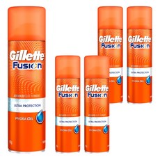 질레트 정품 퓨전 하이드라 울트라 프로텍션 쉐이빙젤, 195ml, 5개