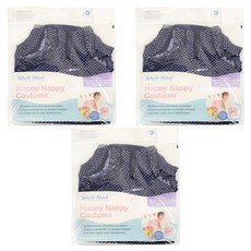 Splash About Happy Nappy Costume 小可愛連身版尿布褲 水玉點點 海軍藍 XL 12~24個月 13~18kg, XL號, 3件
