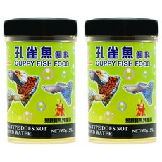 AQUAFUN 水之樂 孔雀魚飼料, 60g, 2罐