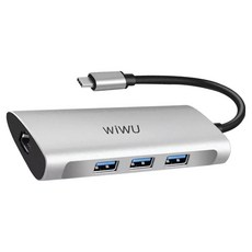 Wiwu Alpha系列 USB-C HUB 七合一多功能集線器 A731HC, 銀色, 1個