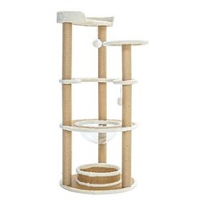 毛孩的秘密生活 三景二室環景視野貓宅 (貓跳台/貓抓板/貓爬架/貓咪別墅) CDT5-T16, 咖色 + 白色, 1個