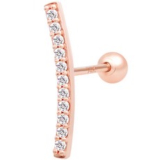 Mini Art 14K金條型水鑽耳環 JK291+包裝禮品盒