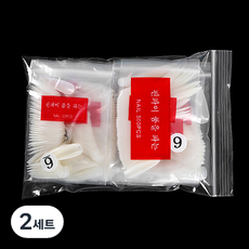 ZPACK 人造指甲延長頭 ZPACK 長杏仁頭 500p 套裝, 2組, 自然小費