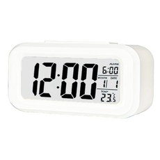 懶人鬧鐘 ABS材質 黑/藍/綠/淺粉色 時間/日期/溫度顯示, 白色