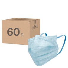 Finetech 釩泰 成人平面醫用口罩 滿版寬耳, 30片, 2盒, 冰雪藍