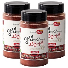 햇님마을 양념이 잘 어우러지는 국산 고춧가루 보통매운맛, 200g, 3개
