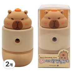모닝글로리 큐티 애니멀 연필깎이, 혼합색상, 2개