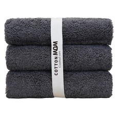 Cotton Mom 優質飯店毛巾 200g 40支精梳棉, 灰色狂熱, 3個