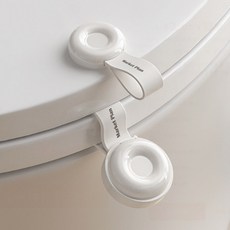 Market Plan 衛生多用途馬桶矽膠把手 卡扣式 + 黏貼式套組, 白色