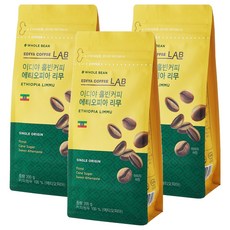EDIYA COFFEE 埃塞俄比亞利木全豆咖啡, 無研磨咖啡豆, 200g, 3包